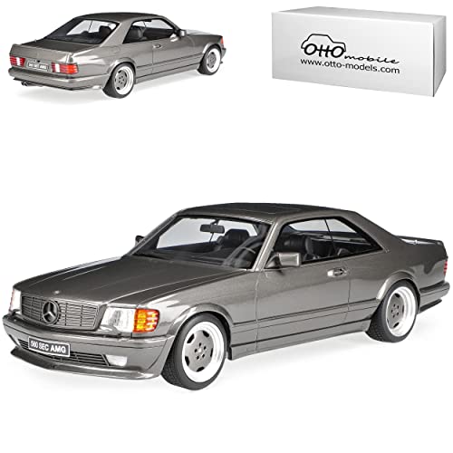 alles-meine.de GmbH Mercedes-Benz S-Klasse W126 Coupe Grau Schwarz 560 SEC AMG 1979-1991 Nr 823 1/18 Otto Modell Auto mit individiuellem Wunschkennzeichen von alles-meine.de GmbH