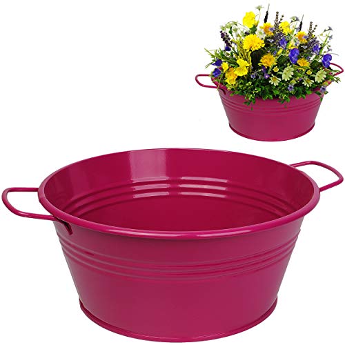 alles-meine.de GmbH Metall - Blumentopf/Pflanzkübel/Pflanzschale - pink/Purpur/violett/rosa - lila - 25 cm - RUND - frostsicher - MITTEL groß - mit Henkel - Eimer/DEK.. alles-meine.de GmbH Metall - Blumentopf/Pflanzkübel/Pflanzschale - pink/Purpur/violett/rosa - lila - 25 cm - RUND - frostsicher - MITTEL groß - mit Henkel - Eimer/DEK.. von alles-meine.de GmbH