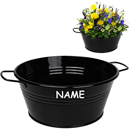 alles-meine.de GmbH Metall - Blumentopf/Pflanzkübel/Pflanzschale - schwarz - RUND - inkl. Name - 25 cm - frostsicher - MITTEL groß - mit Henkel - Eimer/Dekotopf - Übertopf .. alles-meine.de GmbH Metall - Blumentopf/Pflanzkübel/Pflanzschale - schwarz - RUND - inkl. Name - 25 cm - frostsicher - MITTEL groß - mit Henkel - Eimer/Dekotopf - Übertopf .. von alles-meine.de GmbH