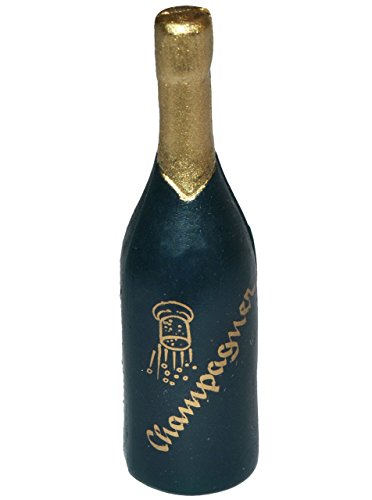 alles-meine.de GmbH Miniatur Champagner Flasche - für Puppenstube Maßstab 1:12 - Flasche Champagnergläser Puppenhaus Sekt Puppenküche von alles-meine.de GmbH