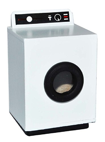 alles-meine.de GmbH Miniatur Waschmaschine weiß - Bad Maßstab 1:12 - Holz - für Badezimmer Zubehör Nostalgie Puppenstube Mini Frontlader von alles-meine.de GmbH