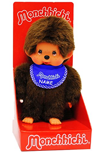 alles-meine.de GmbH Monchhichi - Jungen - Lätzchen - BLAU - incl. Name - 20 cm - Bekleidung ausziehbar - Plüschtier/Kuscheltier - Monchichi - Sportlich - groß - AFFE - Kind.. von alles-meine.de GmbH