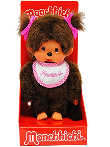 alles-meine.de GmbH Monchhichi - Mädchen - Lätzchen - ROSA/pink - 2 Zöpfe im Haar - 20 cm - Bekleidung ausziehbar - Plüschtier/Kuscheltier - Monchichi - Sportlich - groß .. von alles-meine.de GmbH