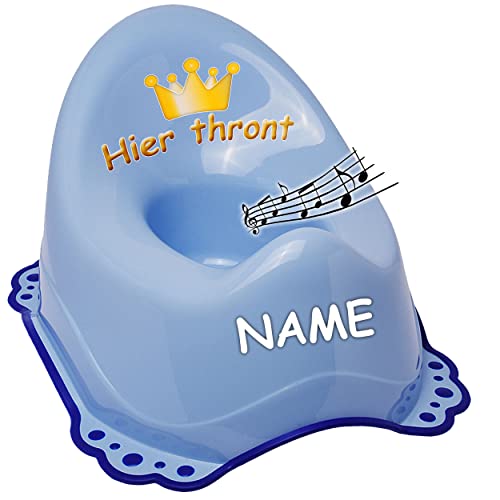 alles-meine.de GmbH Musik & Sound - Anti RUTSCH - Töpfchen/Nachttopf/Babytopf - blau Hier thront inkl. Name - Bieco - Melody - mit großer Lehne + Spritzschutz - rutschfes.. von alles-meine.de GmbH
