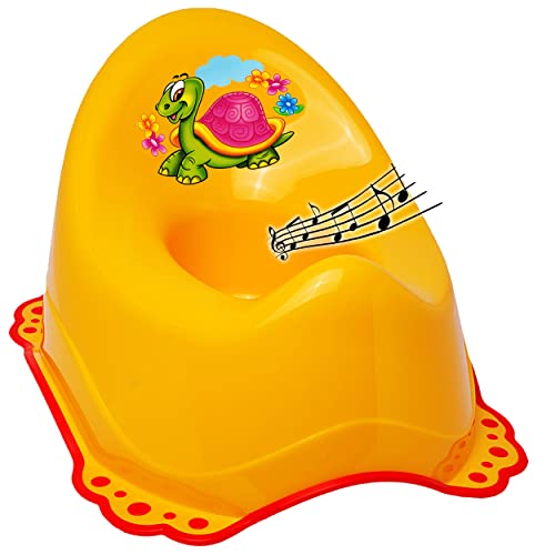 alles-meine.de GmbH Musik & Sound - Anti RUTSCH - Töpfchen/Nachttopf/Babytopf - gelb Tiere - Schildkröte & Blumen Bieco - Melody - mit großer Lehne + Spritzschutz - rutsc.. von alles-meine.de GmbH
