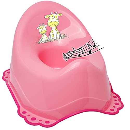 alles-meine.de GmbH Musik & Sound - Anti RUTSCH - Töpfchen/Nachttopf/Babytopf - rosa - pink Tiere - Giraffe Bieco - Melody - mit großer Lehne + Spritzschutz - rutschfest .. von alles-meine.de GmbH