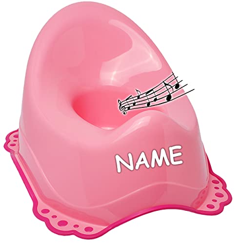 alles-meine.de GmbH Musik & Sound - Anti RUTSCH - Töpfchen/Nachttopf/Babytopf - rosa - pink - inkl. Name - Bieco - Melody - mit großer Lehne + Spritzschutz - rutschfest antir.. von alles-meine.de GmbH