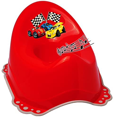 alles-meine.de GmbH Musik & Sound - Anti RUTSCH - Töpfchen/Nachttopf/Babytopf - rot Auto - Rennwagen Bieco - Melody - mit großer Lehne + Spritzschutz - rutschfest antiru.. von alles-meine.de GmbH