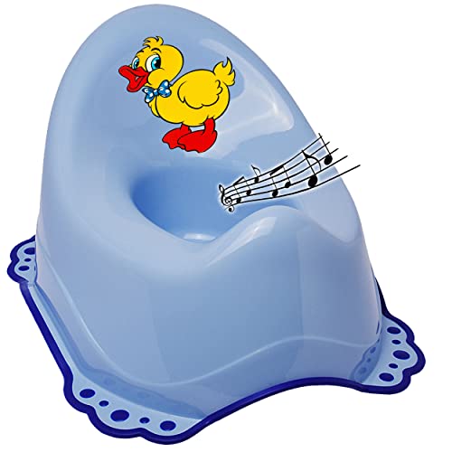 alles-meine.de GmbH Musik & Sound - Anti RUTSCH - Töpfchen/Nachttopf/Babytopf - blau Tiere - Ente Bieco - Melody - mit großer Lehne + Spritzschutz - rutschfest antirutsch.. von alles-meine.de GmbH