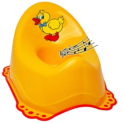 alles-meine.de GmbH Musik & Sound - Anti RUTSCH - Töpfchen/Nachttopf/Babytopf - gelb Tiere - Ente Bieco - Melody - mit großer Lehne + Spritzschutz - rutschfest antirutsch.. von alles-meine.de GmbH