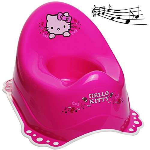 alles-meine.de GmbH Musik & Sound - Anti RUTSCH - Töpfchen/Nachttopf/Babytopf - pink - rosa Hello Kitty - Katze Bieco - Melody - mit großer Lehne + Spritzschutz - rutschf.. von alles-meine.de GmbH