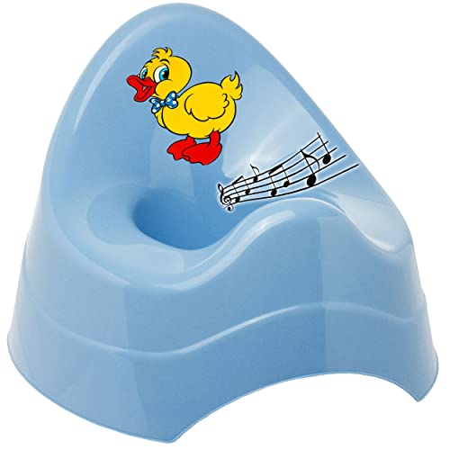 alles-meine.de GmbH Musik & Sound - Töpfchen/Nachttopf/Babytopf - blau Tiere - Ente Bieco - Melody - mit großer Lehne + Spritzschutz - Babytöpfchen/Kindertopf/Lerntöp.. von alles-meine.de GmbH