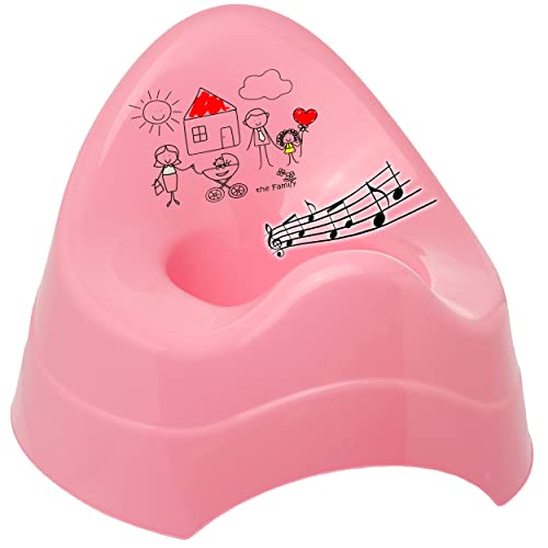 alles-meine.de GmbH Musik & Sound - Töpfchen/Nachttopf/Babytopf - rosa - pink kleine Familie - gemalt Bieco - Melody - mit großer Lehne + Spritzschutz - Babytöpfchen/Ki.. von alles-meine.de GmbH