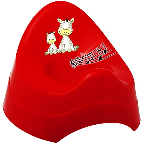 alles-meine.de GmbH Musik & Sound - Töpfchen/Nachttopf/Babytopf - rot Tiere - Zebra Bieco - Melody - mit großer Lehne + Spritzschutz - Babytöpfchen/Kindertopf/Lerntöp.. von alles-meine.de GmbH