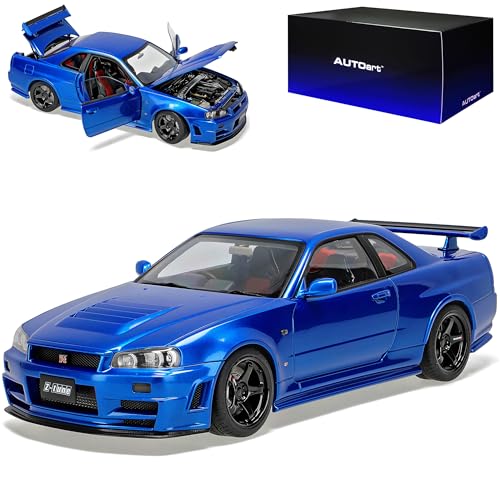 alles-meine.de GmbH Nisan Skyline GT-R R34 Z-Tune Coupe Babyside Blue 1998-2002 77462 1/18 AutoArt Modell Auto mit individiuellem Wunschkennzeichen von alles-meine.de GmbH