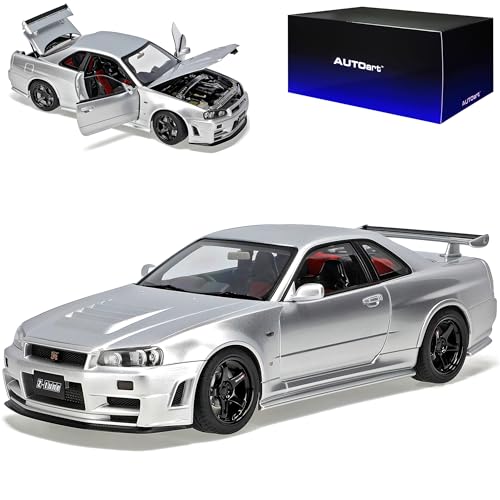 alles-meine.de GmbH Nisan Skyline GT-R R34 Z-Tune Coupe Silber 1998-2002 77461 1/18 AutoArt Modell Auto mit individiuellem Wunschkennzeichen von alles-meine.de GmbH