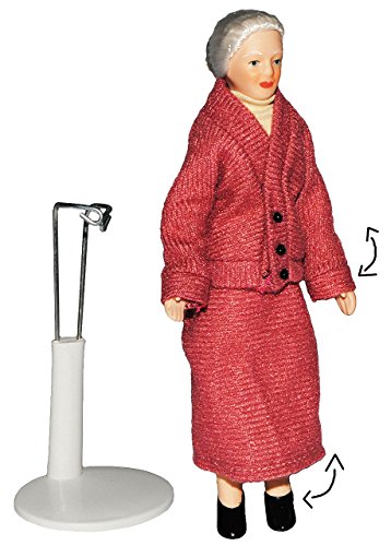alles-meine.de GmbH Oma/Großmutter - Puppe für Puppenstube - Maßstab 1:12 - Porzellan mit echten Haaren & incl. Ständer - Biegepuppen Familie Biegepuppe Nostalgie Porzellanpupp.. von alles-meine.de GmbH