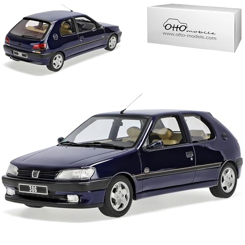 alles-meine.de GmbH Peugeot 306 3 Türer Blau 1994-2002 Nr 385 1/18 Otto Modell Auto mit individiuellem Wunschkennzeichen von alles-meine.de GmbH