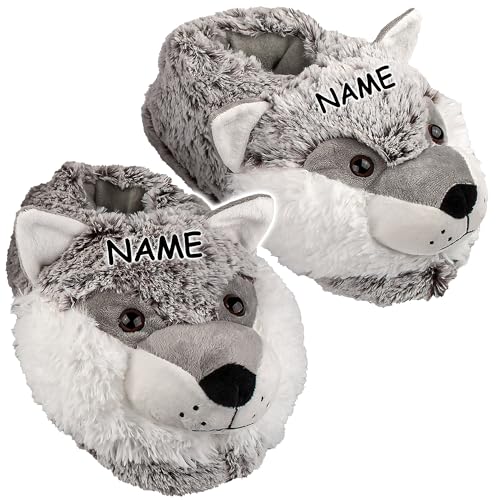 alles-meine.de GmbH Plüsch Hausschuhe Größe frei wählbar Hund/Husky/Wolf - Größe Gr. 26-47 EU inkl. Name - schön warm Kuschel - für Kinder & Erwachsene - ABS Sohle.. alles-meine.de GmbH Plüsch Hausschuhe Größe frei wählbar Hund/Husky/Wolf - Größe Gr. 26-47 EU inkl. Name - schön warm Kuschel - für Kinder & Erwachsene - ABS Sohle.. von alles-meine.de GmbH