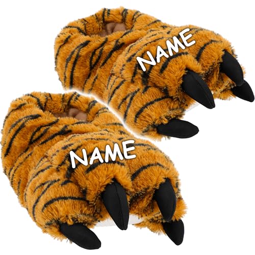 alles-meine.de GmbH Plüsch Hausschuhe Größe frei wählbar Tiger Pfote - Größe 34-45 EU inkl. Name - schön warm Kuschel - für Kinder & Erwachsene - ABS Sohle rutschfest -.. alles-meine.de GmbH Plüsch Hausschuhe Größe frei wählbar Tiger Pfote - Größe 34-45 EU inkl. Name - schön warm Kuschel - für Kinder & Erwachsene - ABS Sohle rutschfest -.. von alles-meine.de GmbH
