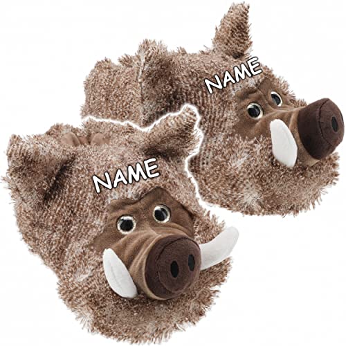alles-meine.de GmbH Plüsch Hausschuhe Größe frei wählbar Wildschwein - Größe 34-45 EU inkl. Name - schön warm Kuschel - für Kinder & Erwachsene - ABS Sohle rutschfest -.. alles-meine.de GmbH Plüsch Hausschuhe Größe frei wählbar Wildschwein - Größe 34-45 EU inkl. Name - schön warm Kuschel - für Kinder & Erwachsene - ABS Sohle rutschfest -.. von alles-meine.de GmbH