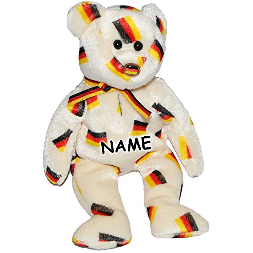 alles-meine.de GmbH Plüschtier - Ty - Teddybär Deutschland - Bean Bag Bär - inkl. Name - Deutscher Plüschteddy Deutschlandbär Fan - deutsche Geburtstag zum Jubiläum - Sammelfigur.. von alles-meine.de GmbH