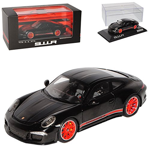 alles-meine.de GmbH Porsche 911 991 R Coupe Schwarz mit Rot 2016 limitiert auf 991 Stück 1/43 Spark Modell Auto mit individiuellem Wunschkennzeichen von alles-meine.de GmbH