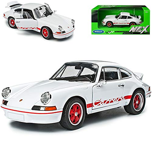 Porsche 911 Carrera RS Urmodell Weiss mit Rot 1963-1973 1/24 Welly Modell Auto mit individiuellem Wunschkennzeichen von alles-meine.de GmbH