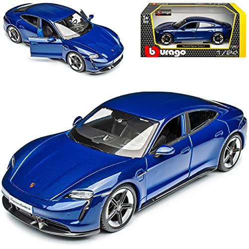 alles-meine.de GmbH Porsche Taycan Blau Ab 2019 1/24 Burago Modell Auto mit individiuellem Wunschkennzeichen von alles-meine.de GmbH