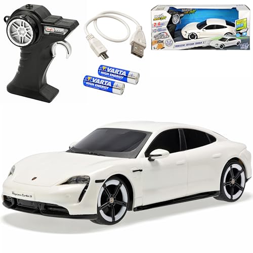 alles-meine.de GmbH Porsche Taycan Weiss Ab 2019 2.4 GHz RC Funkauto - inklusive Akku Batterien - sofort startklar 1/24 Modell Auto von alles-meine.de GmbH