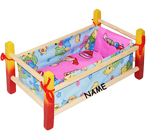 alles-meine.de GmbH Puppenbett aus Holz - Mädchen Farben - incl. Name - 40 cm lang - aus Naturholz - für Puppen - incl. Bettzeug - Decke & Kopfkissen - Holz Wiege Kinderbett .. alles-meine.de GmbH Puppenbett aus Holz - Mädchen Farben - incl. Name - 40 cm lang - aus Naturholz - für Puppen - incl. Bettzeug - Decke & Kopfkissen - Holz Wiege Kinderbett .. von alles-meine.de GmbH