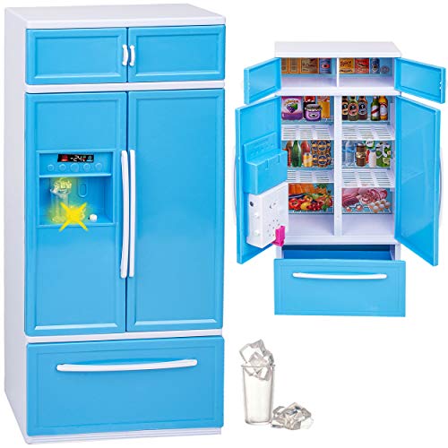 alles-meine.de GmbH Puppenhaus Möbel - Sound & Licht - Modellwahl - 31 cm groß - großer Kühlschrank mit Eiswürfelspender/Gefrierschrank - Miniatur für Puppenstube - passend für.. von alles-meine.de GmbH