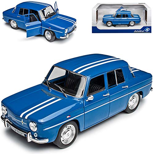 alles-meine.de GmbH Renautl R8 Gordini 1100 Limousine Blau mit Streifen 1962-1973 1/18 Solido Modell Auto mit individiuellem Wunschkennzeichen von alles-meine.de GmbH