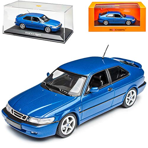 alles-meine.de GmbH Saab 9-3 YS3D Viggen Coupe Blau Metallic 1. Generation 1998-2003 1/43 Minichamps Maxichamps Modell Auto mit individiuellem Wunschkennzeichen von alles-meine.de GmbH