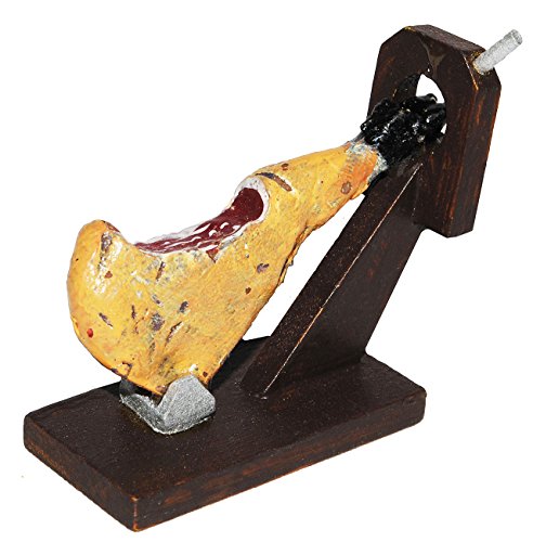 alles-meine.de GmbH Schinken mit Ständer (Jamonero) - Miniatur aus Holz/Maßstab 1:12 - Lebensmittel Zubehör Küche Puppenstube/Puppenhaus - Fleisch Wurst Jamon - Schinkenhal.. von alles-meine.de GmbH