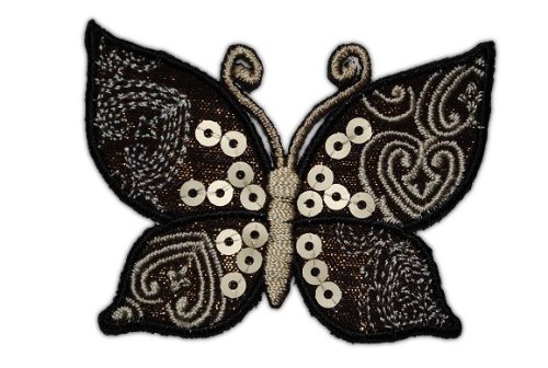 alles-meine.de GmbH Schmetterling 6,2 cm * 4,8 cm Bügelbild Aufnäher Applikation schwarz grau Creme alles-meine.de GmbH Schmetterling 6,2 cm * 4,8 cm Bügelbild Aufnäher Applikation schwarz grau Creme von alles-meine.de GmbH