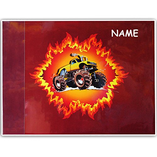 alles-meine.de GmbH Schreibtischunterlage/Unterlage - Monstertruck - Fahrzeug/Auto Truck - incl. Name - 50 cm * 39 cm - abwaschbar - Tischunterlage/Knetunterlage/Bast.. von alles-meine.de GmbH