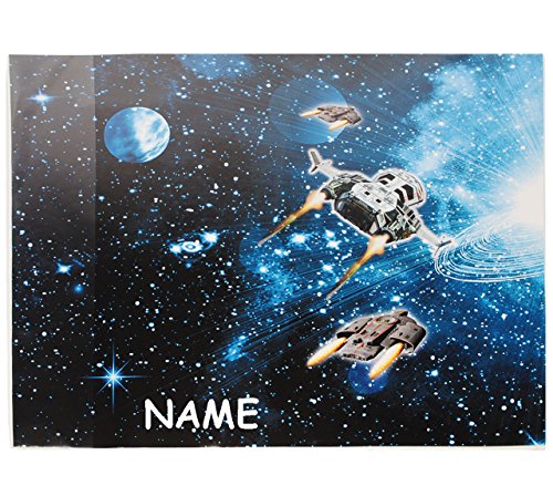 alles-meine.de GmbH Schreibtischunterlage/Unterlage - Weltraum - Space - Raumschiff - incl. Name - 50 cm * 39 cm - Tischunterlage/Knetunterlage/Bastelunterlage - abwasc.. von alles-meine.de GmbH