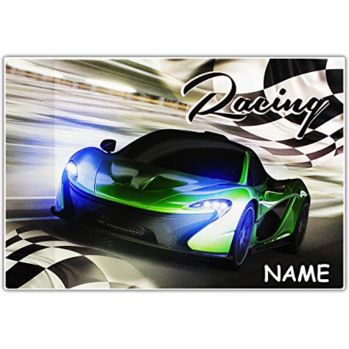 alles-meine.de GmbH Schreibtischunterlage Auto Sportwagen - mit Namen - 60 cm * 40 cm - Schreibunterlage/Tischunterlage - PVC Unterlage/Knetunterlage/Fahrzeuge Autos für Ju.. von alles-meine.de GmbH