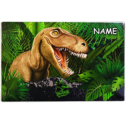 alles-meine.de GmbH Schreibtischunterlage - Dinosaurier - mit Namen - 60 cm * 40 cm - PVC Schreibunterlage/Unterlage/Knetunterlage/Tischunterlage Dinos Dino Saurier Rex Tyr.. von alles-meine.de GmbH