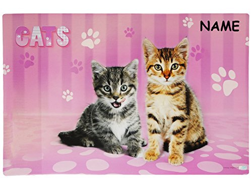 alles-meine.de GmbH Schreibtischunterlage Katze - mit Namen - 60 cm * 40 cm - PVC Unterlage/Knetunterlage/Schreibunterlage/Tischunterlage Kätzchen Mieze von alles-meine.de GmbH