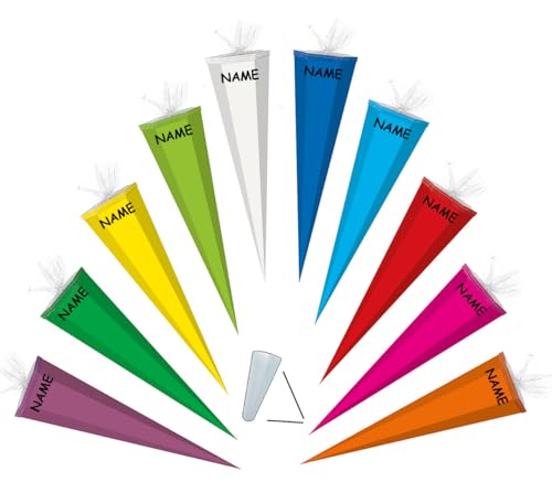 alles-meine.de GmbH Schultüte/Bastelschultüte - dunkel Blau - 85 cm incl. Namen/Tüllabschluß - Zuckertüte - Rohling zum Basteln, Bemalen und Bekleben Bastelschultüte von alles-meine.de GmbH