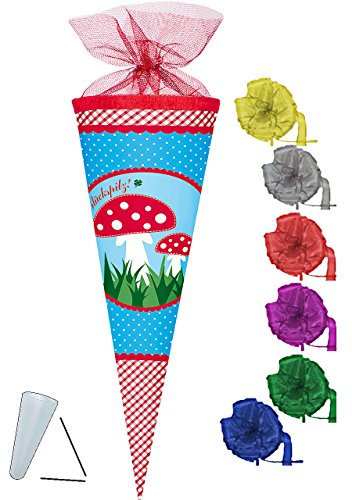 alles-meine.de GmbH Schultüte - Adelheid Glückspilz - 70 cm - incl. Schleife - Filzabschluß - Zuckertüte - mit/ohne Kunststoff Spitze - für Mädchen & Jungen - Pilze - Punkt.. von alles-meine.de GmbH