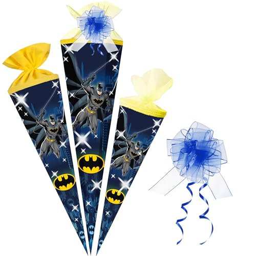 alles-meine.de GmbH Schultüte - Batmann - 35-85 cm - Größe wählbar - Spitze wählbar - inkl. Tüll Schleife - Zuckertüte - Tüll - oder Filzabschluß - eckig/rund - klein & groß .. von alles-meine.de GmbH