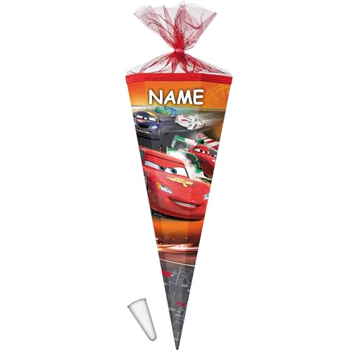 alles-meine.de GmbH Schultüte - Cars/Lightning McQueen - Auto - 70-100 cm - incl. Name - mit Glitzer - Tüll- oder/Filzabschluß - Zuckertüte - mit/ohne Kunststoff Spitze -.. von alles-meine.de GmbH
