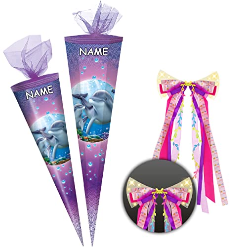 alles-meine.de GmbH Schultüte - Delfin & Fische 50-85 cm Größe wählbar inkl. Name + LED LICHT - Schleife - Zuckertüte - Tüllabschluß - eckig/rund - Mädchen - klein & gr.. alles-meine.de GmbH Schultüte - Delfin & Fische 50-85 cm Größe wählbar inkl. Name + LED LICHT - Schleife - Zuckertüte - Tüllabschluß - eckig/rund - Mädchen - klein & gr.. von alles-meine.de GmbH