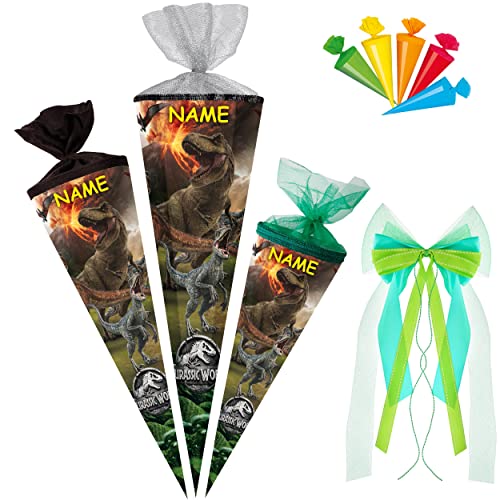 alles-meine.de GmbH Schultüte - Dinosaurier - Jurassic World 35-100 cm Größe wählbar inkl. Name + Bänder Schleife + 5 kleine Zuckertüten - Zuckertüte - Tüllabschluß/Fil.. von alles-meine.de GmbH