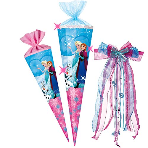 Schultüte - die Eiskönigin - Frozen - 100 cm - 12 eckig - incl. große Schleife - Organza Abschluß - Zuckertüte - mit/ohne Kunststoff Spitze - Nestler - .. Schultüte - die Eiskönigin - Frozen - 100 cm - 12 eckig - incl. große Schleife - Organza Abschluß - Zuckertüte - mit/ohne Kunststoff Spitze - Nestler - .. von alles-meine.de GmbH