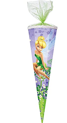 alles-meine.de GmbH Schultüte - Fairies - Fee Tinkerbell - 22 bis 100 cm - eckig - Organza - Chiffonabschluß - Zuckertüte - mit/ohne Kunststoff Spitze - für Mädchen - Blumen - .. von alles-meine.de GmbH