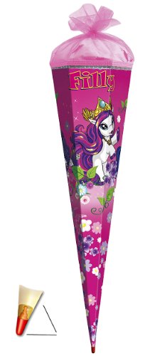 Schultüte - Filly Pferde 22 cm - mit Tüllabschluß - Zuckertüte Roth Pferd Einhörner Fillys Fairy Unicorn Einhorn Magic von alles-meine.de GmbH